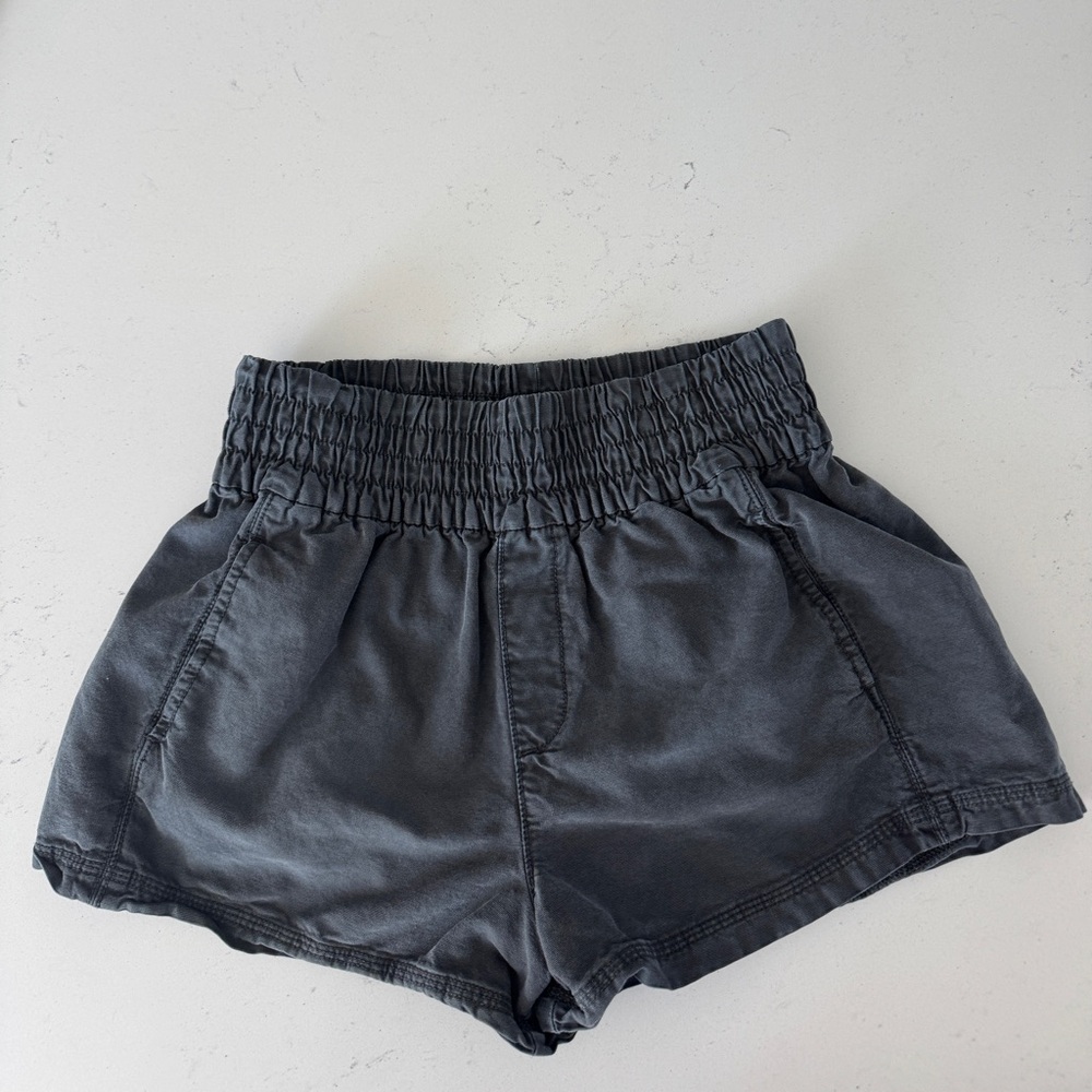 aerie Charcoal Gray Elastic-Waist Shorts
